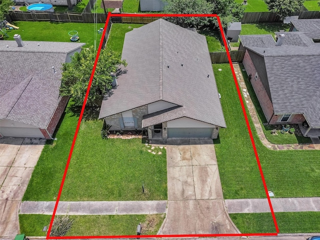 20110 Misty Pines Dr, Humble, TX 77346 - aerial view of property and surrounding area with property parcel outlined