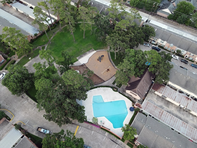 12645 Rip Van Winkle Dr Unit 26, Houston, TX 77024 - aerial view of property and surrounding area with a pool