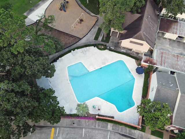 12645 Rip Van Winkle Dr Unit 26, Houston, TX 77024 - bird's eye view of a pool area