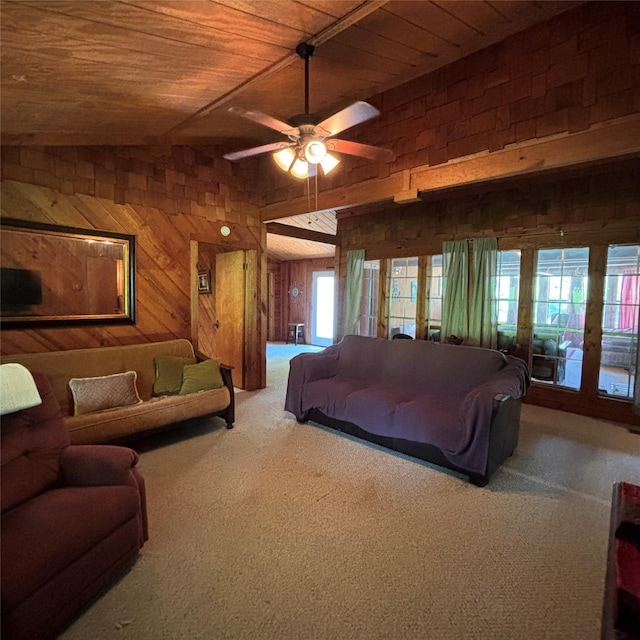 11 Sherry Ln, Coldspring, TX 77331 - carpeted bedroom with wooden ceiling and wooden walls