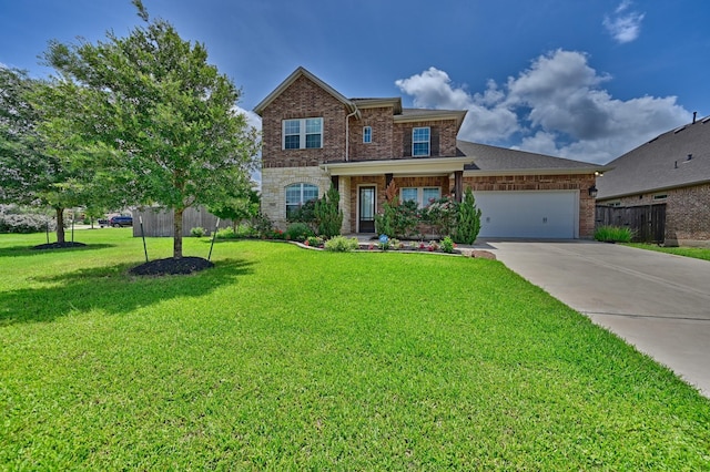 3601 Haskell Hollow Loop, College Station, TX 77845 - view of front of house with driveway, an attached garage, and brick siding