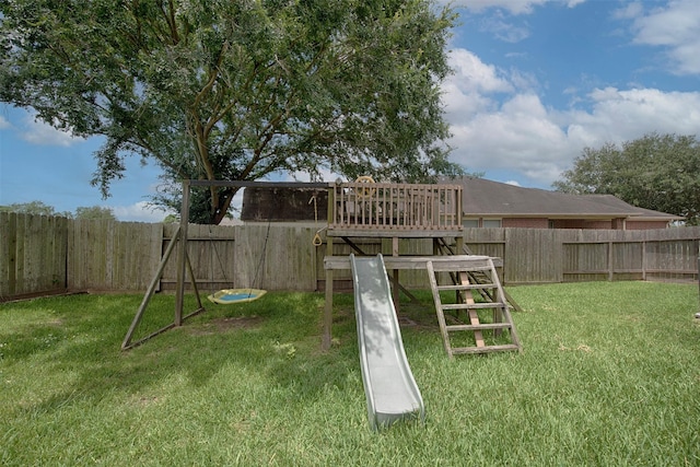 446 De Coster Blvd, Alvin, TX 77511 - view of yard with a playground