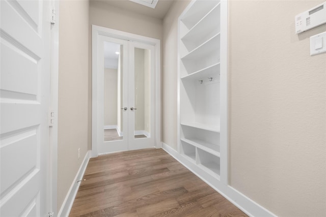 24815 Pavonia Lake Ln, Tomball, TX 77375 - mudroom with wood finished floors and french doors