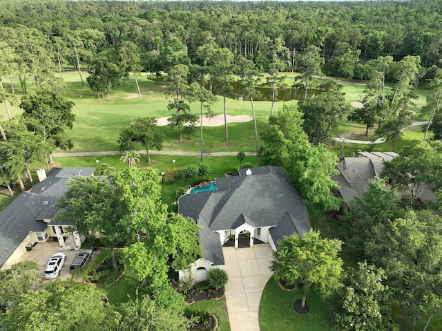 6611 Course View Ln, Spring, TX 77389 - bird's eye view of a forest and a golf course