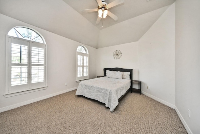 7923 Vintage Creek Dr, Spring, TX 77379 - bedroom featuring light carpet, baseboards, and lofted ceiling