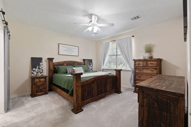 11402 Willis Waukegan Rd, Conroe, TX 77303 - bedroom featuring light carpet, a ceiling fan, and baseboards