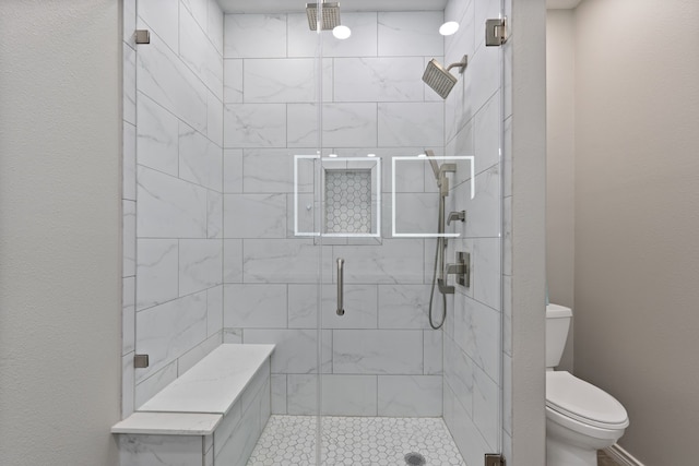 11402 Willis Waukegan Rd, Conroe, TX 77303 - bathroom with a stall shower and toilet