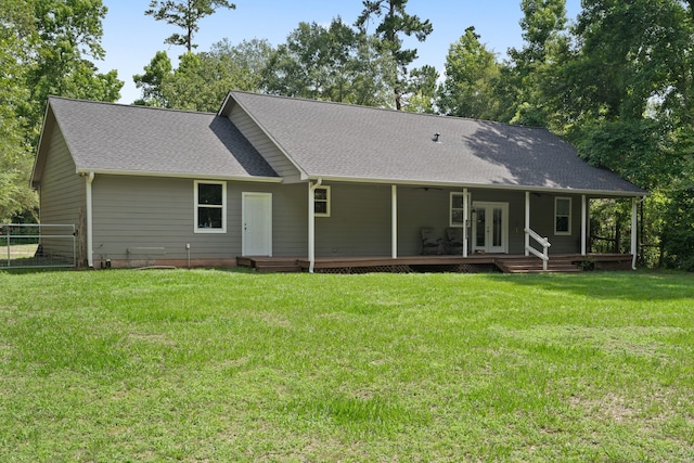 11402 Willis Waukegan Rd, Conroe, TX 77303 - rear view of house featuring french doors and roof with shingles