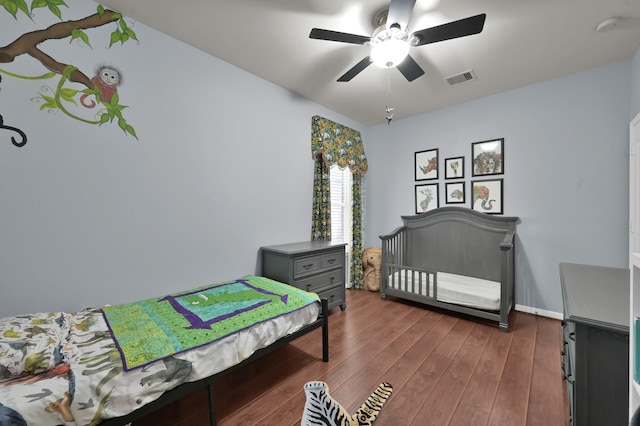 20530 Saddleback Chase Ln, Cypress, TX 77433 - bedroom with dark wood-style flooring and ceiling fan