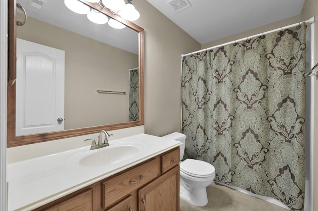 20530 Saddleback Chase Ln, Cypress, TX 77433 - bathroom featuring vanity, toilet, and tile patterned floors