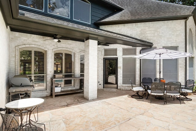 2623 Old S Dr, Richmond, TX 77406 - view of patio featuring a ceiling fan and outdoor dining space