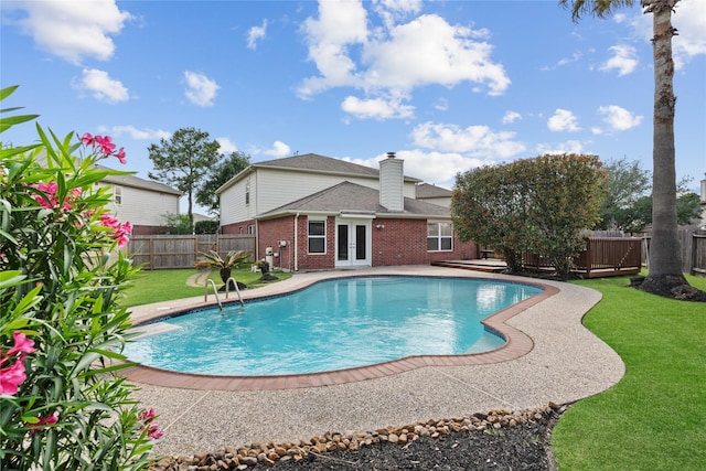 19126 Edens Dawn Dr, Tomball, TX 77375 - view of pool featuring french doors and a patio area