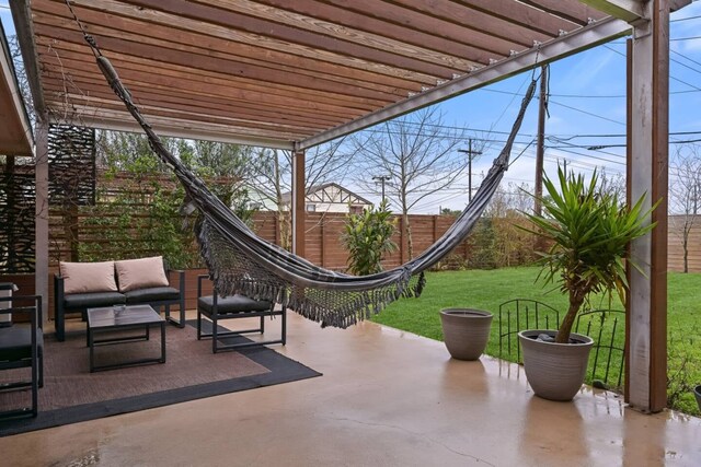 2402 Pine St, Galveston, TX 77551 - view of patio featuring a pergola and outdoor lounge area