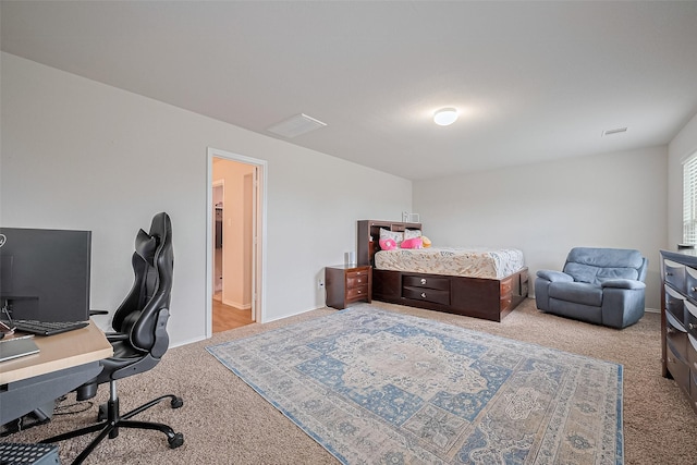 21018 Whitehaven Bluff Trl, Katy, TX 77449 - bedroom with light carpet and an office area