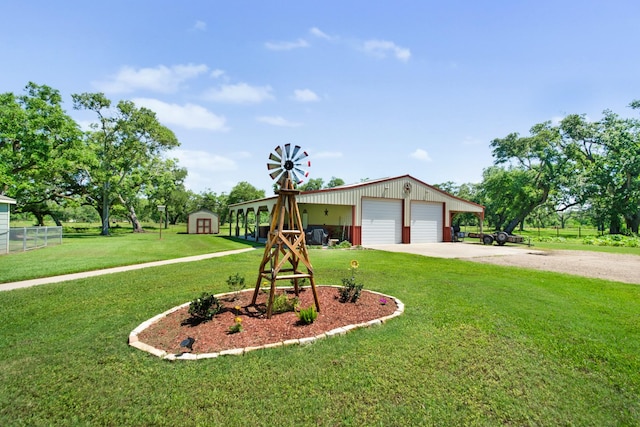 120 Brazos River Rd Unit 400, Freeport, TX 77541 - view of front of home featuring dirt driveway, a garage, and a storage shed