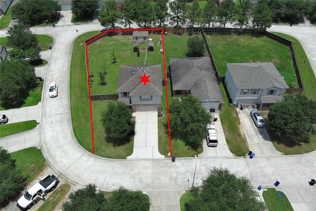 28827 Frio River Loop, Spring, TX 77386 - aerial perspective of suburban area featuring property boundaries highlighted