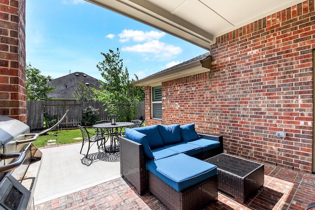 2911 Fair Chase Dr, Katy, TX 77494 - view of patio featuring an outdoor hangout area, outdoor dining area, and grilling area