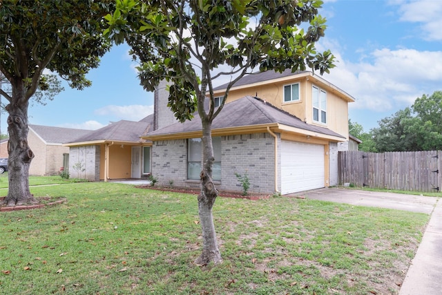 15119 Plaza Libre Dr, Houston, TX 77083 - view of front of house featuring a garage, concrete driveway, brick siding, and roof with shingles