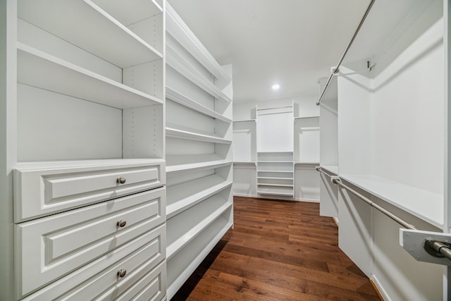26402 Larkspur Ridge Dr, Katy, TX 77494 - walk in closet featuring dark wood-type flooring