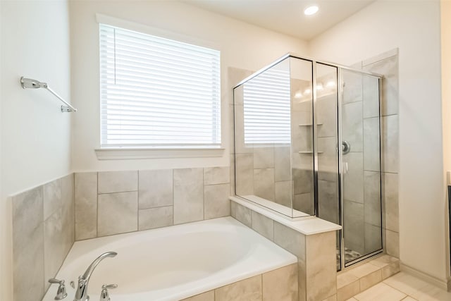 11514 Harmony Summit Trce, Richmond, TX 77406 - full bath with a garden tub, plenty of natural light, and a stall shower