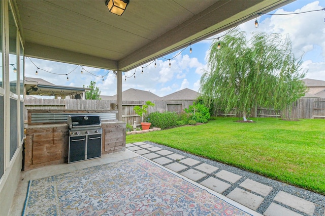 11514 Harmony Summit Trce, Richmond, TX 77406 - fenced backyard featuring a patio and grilling area