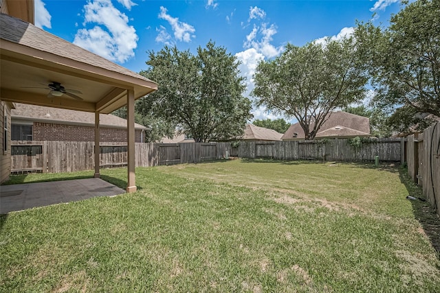24523 Carlton Springs Ln, Katy, TX 77494 - view of yard featuring a ceiling fan and a patio area