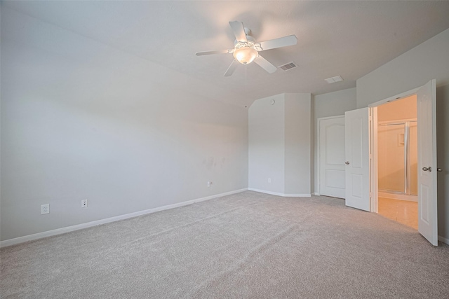 24523 Carlton Springs Ln, Katy, TX 77494 - unfurnished bedroom with carpet flooring, baseboards, a ceiling fan, and vaulted ceiling
