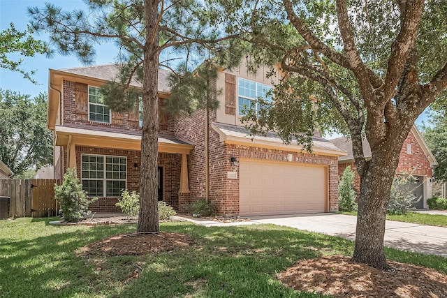 24523 Carlton Springs Ln, Katy, TX 77494 - view of front of home featuring a garage, driveway, brick siding, and roof with shingles