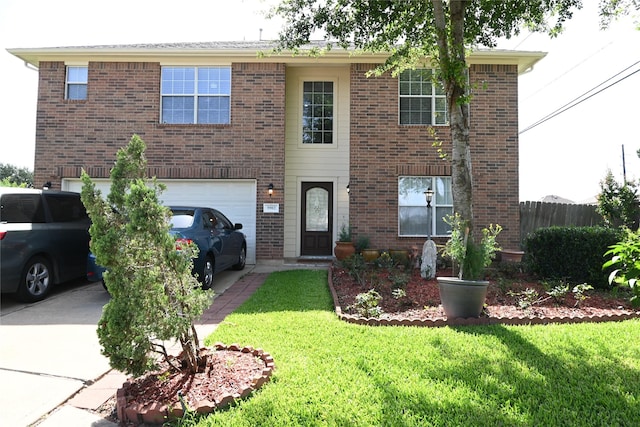 5902 Camron Point Cir, Katy, TX 77449 - view of front facade with an attached garage, driveway, and brick siding