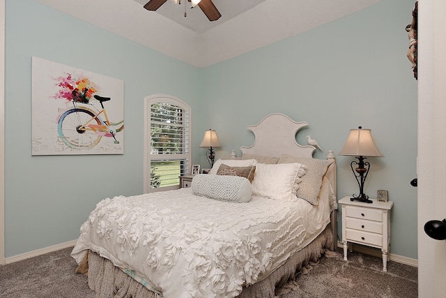 15569 Zoe Loop Dr, Montgomery, TX 77316 - bedroom with carpet, baseboards, and a ceiling fan