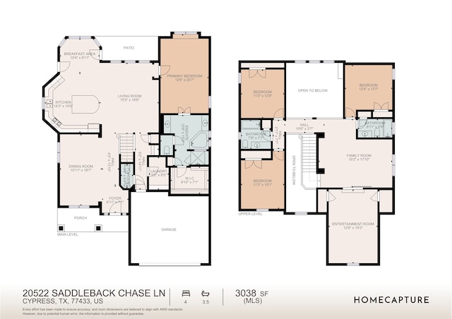 20522 Saddleback Chase Ln, Cypress, TX 77433 - home floor plan