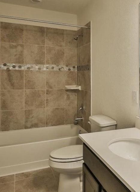 28430 Buffalo Fork Ln, Katy, TX 77494 - full bath with vanity, toilet, bathtub / shower combination, and tile patterned floors