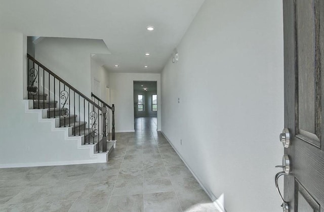 28430 Buffalo Fork Ln, Katy, TX 77494 - foyer with stairway, recessed lighting, and baseboards