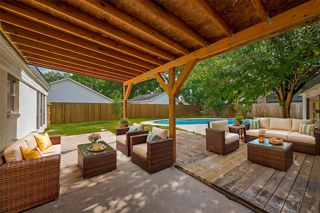 8014 Wray Ct, Houston, TX 77088 - fenced backyard with an outdoor hangout area and a deck