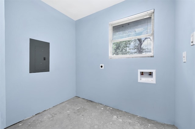 627 Edgebrook Dr, Houston, TX 77034 - laundry area with electric panel, washer hookup, and hookup for an electric dryer