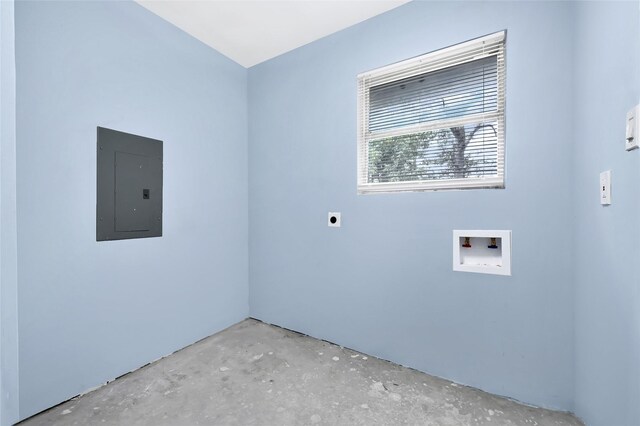 627 Edgebrook Dr, Houston, TX 77034 - laundry area with electric panel, washer hookup, and hookup for an electric dryer