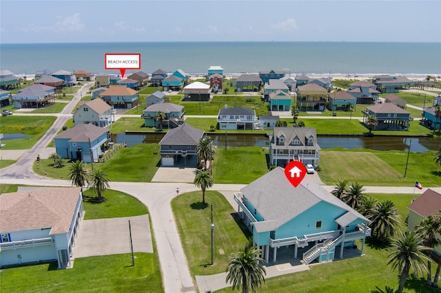 2585 Tide Dr, Crystal Beach, TX 77650 - aerial perspective of suburban area with a large body of water