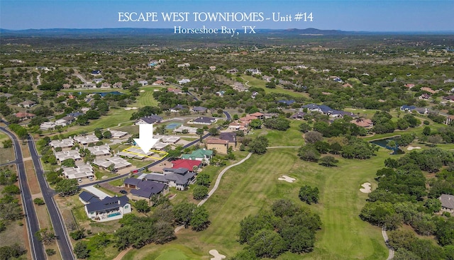 1406 Broken Hls Unit 14, Horseshoe Bay, TX 78657 - view of property location with a local golf course and nearby suburban area