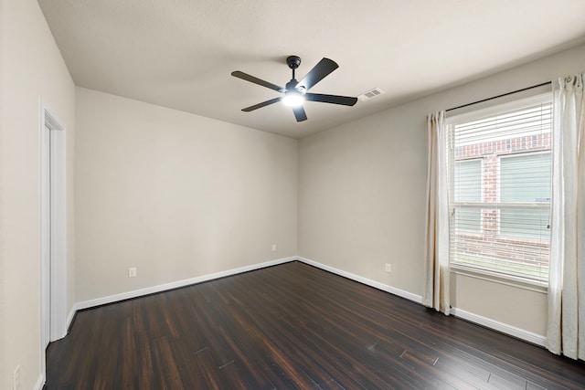 19119 Cardinal Grove Ct, Cypress, TX 77429 - empty room featuring ceiling fan and dark wood-style flooring