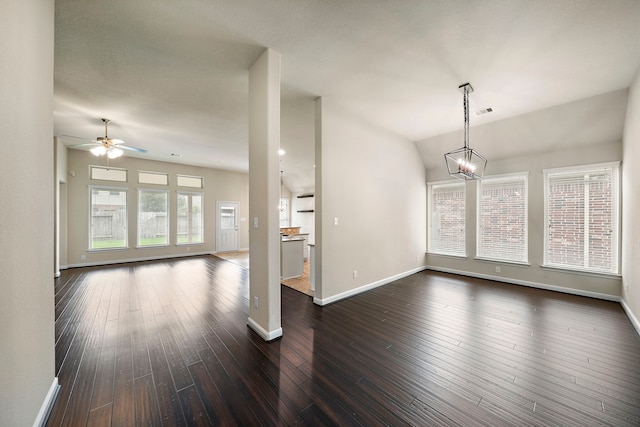 19119 Cardinal Grove Ct, Cypress, TX 77429 - unfurnished living room featuring a ceiling fan and dark wood-style floors