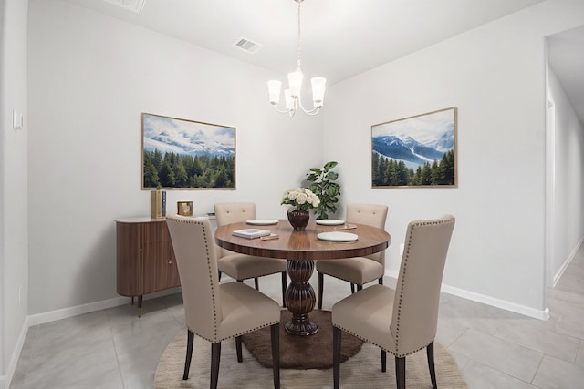607 Harvest Bluff Dr, Rosharon, TX 77583 - dining area featuring light tile patterned floors and a chandelier