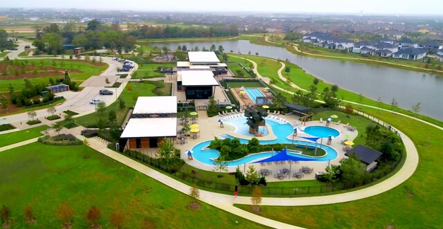 16819 Apple River Dr, Cypress, TX 77433 - aerial view of a large body of water and a pool area