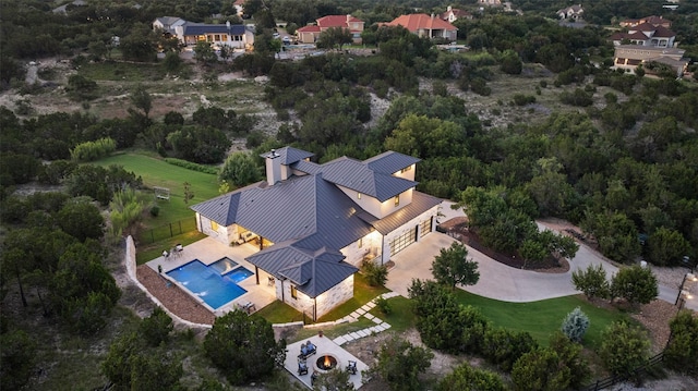 4810 R O Dr, Spicewood, TX 78669 - view from above of property with a pool