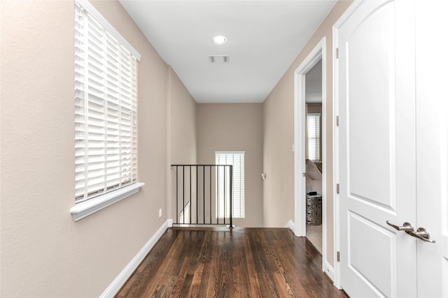 1608 Knox St Unit B, Houston, TX 77007 - hall featuring wood finished floors and an upstairs landing