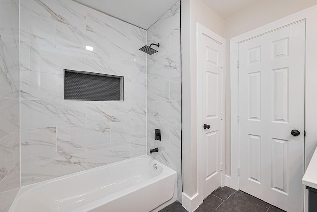 5032 Briscoe St, Houston, TX 77033 - full bath with washtub / shower combination, vanity, and tile patterned floors