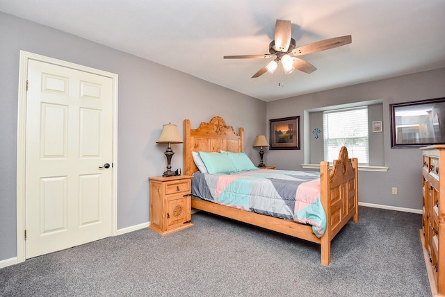 466 Emanuel Rd, Goodrich, TX 77335 - bedroom with carpet, a ceiling fan, and baseboards