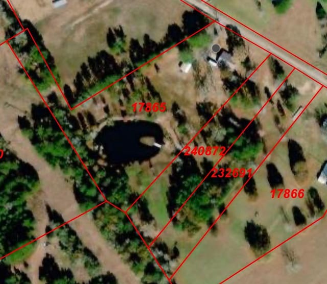466 Emanuel Rd, Goodrich, TX 77335 - map / location featuring property parcel outlined