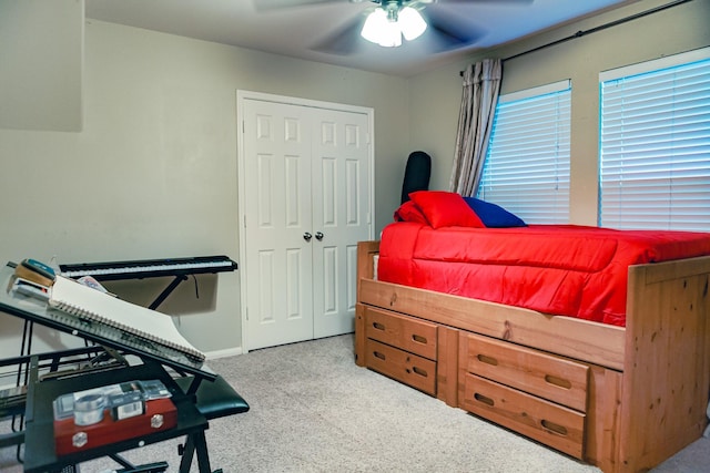 13926 Wessex Park Dr, Cypress, TX 77429 - carpeted bedroom featuring a closet and a ceiling fan
