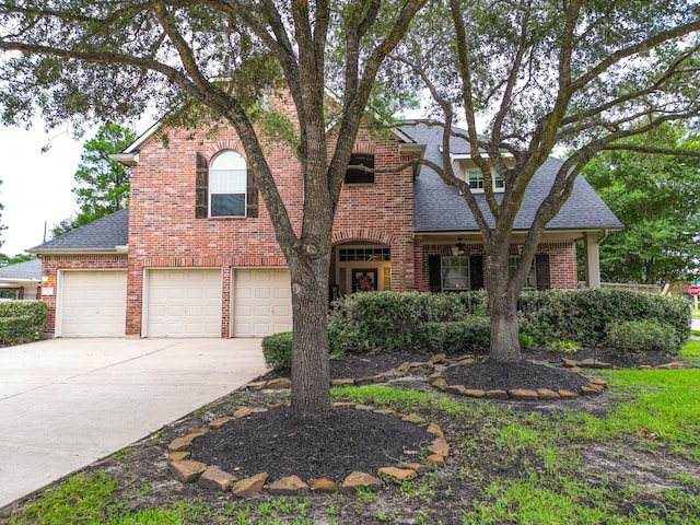13926 Wessex Park Dr, Cypress, TX 77429 - view of front facade featuring brick siding, a shingled roof, concrete driveway, and an attached garage
