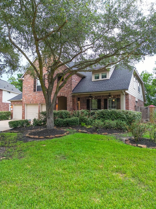 13926 Wessex Park Dr, Cypress, TX 77429 - view of front facade featuring brick siding, an attached garage, concrete driveway, and a shingled roof